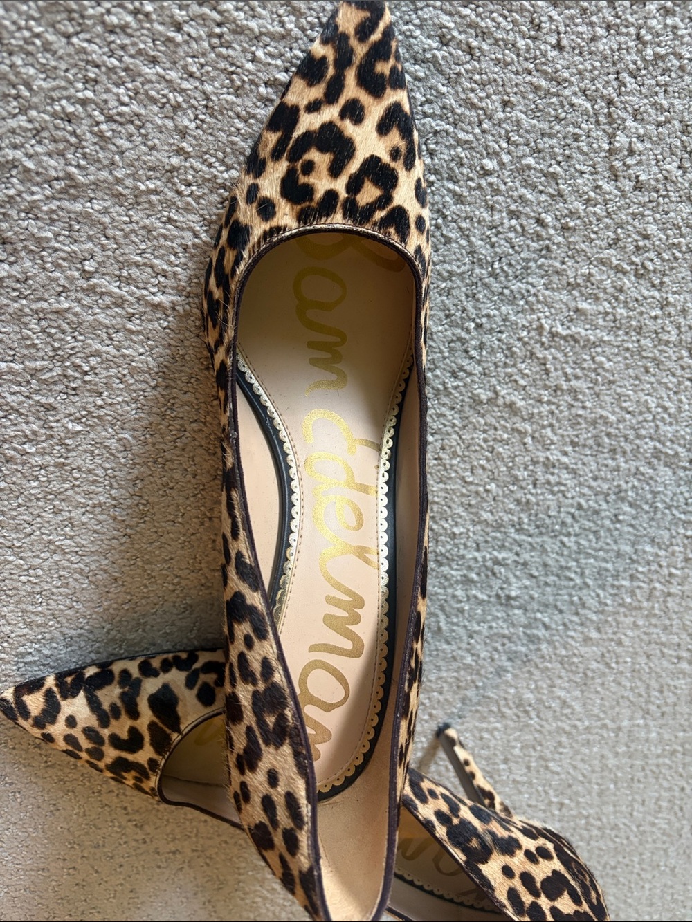 Sam Edelman Leopard Print Pointed Toe Pumps - Brown/Black - Picture 2 of 6